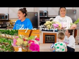 day in the life | grocery shop with me, fresh flowers, pickles, & making dinner