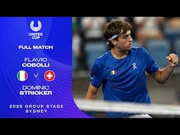 Flavio Cobolli v Dominic Stricker Full Match | United Cup 2025 Group D