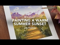 Painting a Warm Summer Sunset in Gouache | With TiinasDiary