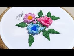 COMO BORDAR PASO A PASO HERMOSAS FLORES EN RELIEVE 💐