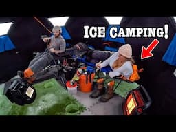 ICE CAMPING EARLY ICE For BIG FISH ALL NIGHT!!! (Sub-Zero Temps!!)