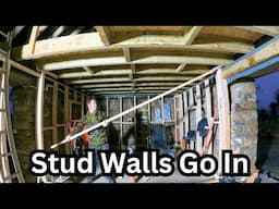 Stud Walls Go In The Stone Cottage.