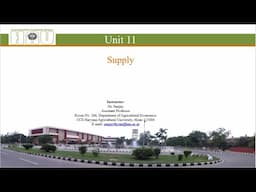 Supply and its Elasticity (Unit 11)