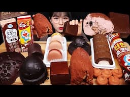 편의점 초코 신상🍫 수건케이크 벽돌케이크 마시멜로우팡 마카롱 모찌멜로 디저트 먹방 Edible Towel Crepe Cake convenience store MUKBANG ASMR