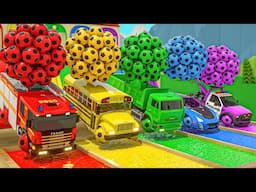 Baby Shark + Wheels On the Bus song - Soccer ball soccer wheels - Baby Nursery Rhymes & Kids Songs