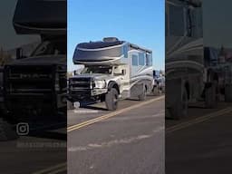 18,000lb 4x4 RV Truck Camper towing a 9,000lb F-450!