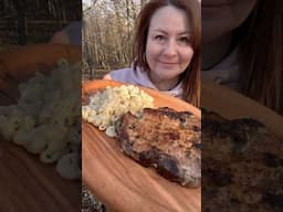 Fire cooked pork steak #outdoorcooking