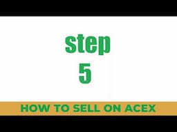 HOW TO SELL CRYPTO IN ACEX