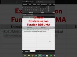 Calcular Existencias con BDSUMA #excel #excelavanzado #tips #viral #excelbasico