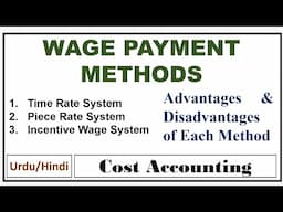 Methods of Wage Payment-Time Rate System-Piece Rate System-Incentive Wage System