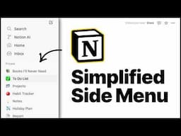 How to Simplify your Notion Side Menu (to be WAY more productive)