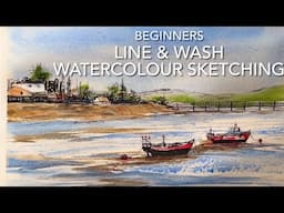 Paint A Simple WATERCOLOUR RIVER Landscape PAINTING,  Loose Watercolor SKETCHING Techniques Vlog