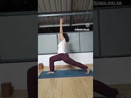 Veerabhadrasana 1, strengthens your leg, shoulder, arms and back #weightlossyoga