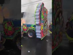 Se incendia carroza en Festival de las máscaras de hatillo