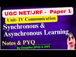 UGC Net Paper 1 || Synchronous and Asynchronous Learning