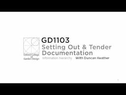 Landscape Design: Setting Out & Tender Documentation