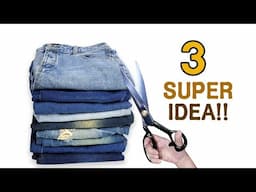 DIY Jeans upcycling/최고의 청바지 리폼 아이디어 3가지!!/3 Best Ways to Upcycle Jeans!!/청바지 리폼