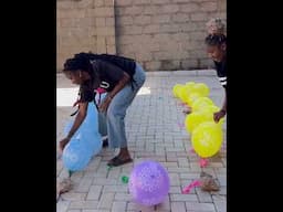 Fun Popping balloon challenge💙😀😍 who won????