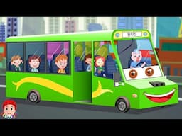 Wheels on the Bus, Nursery Rhyme Bus Cartoon for Kids