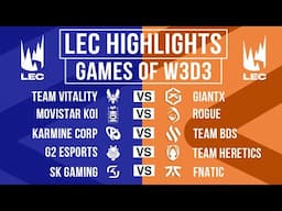 LEC Highlights ALL GAMES Week 3 Day 3 | LEC 2025 Winter Split