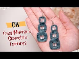 DIY Easy Macrame Earrings in Geometric Shape Step by Step Macrame Tutorial