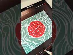 Retro Hand Lettering - Procreate Circle Lettering (Process Video) #shorts