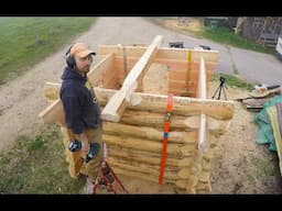 Half logs cabin 3/5 - installing the ridge