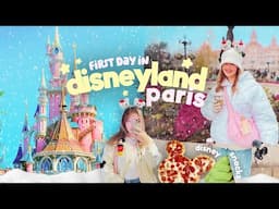 OUR FIRST DAY IN DISNEYLAND PARIS 🌸 🏰 First Impressions During a COLD winter! Food, Shows & Rides!