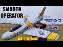 FREEWING F-86 Sabre Jolley Roger 64mm EDF RC Jet plane PNP MAIDEN FLIGHT