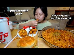 Cheat Meal ❥ Arby's Fish Sandwich + Carbo Fire Noodle Spaghetti Mukbang