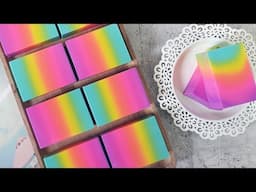 霓虹漸層皂 - neon rainbow gradient soap making with wall pour technique, coldprocess - 手工皂