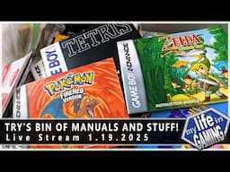 Try's Bin of Game Manuals and Paper Materials! :: LIVE STREAM