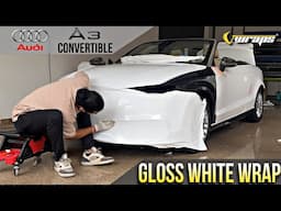 Audi A3 Convertible Wrapped In Gloss White ❤️‍🔥OLD TO NEW ❤️‍🔥 @VwrapsSikar