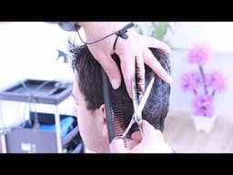 Asmr Barber-Relaxing men's haircut with scissors sound