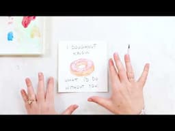 Easy Watercolor Donut Valentine's Card Tutorial for Beginners