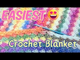 Easiest Beautiful Crochet Blanket (Step by step) | Free Beginner Crochet Cluster Blanket Pattern