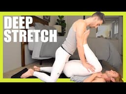 Gay Couple Stretches For Flexibility