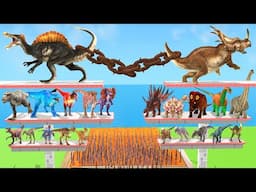 Chain of War - Carnivore Vs Herbivore Dinosaurs! Which One Is Strong Ultimate Tug-of-War Challenge