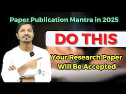 Smartly Do This II Your Research Paper Will Easily Be Accepted In Refereed Journals