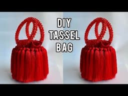 HOW TO MAKE THE TRENDY TASSEL BUCKET BEAD BAG || Beginners Friendly!!