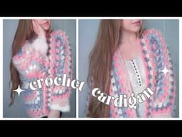 CROCHET EASY FLUFFY CARDIGAN TUTORIAL DIY FOR BEGINNERS | How To Crochet Fluffy Cardigan & Pattern