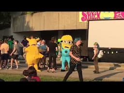 a minion and pikachu dance to careless whisper at shrekfest