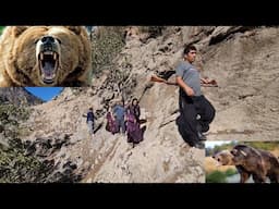 Wild bear attack on nomadic people