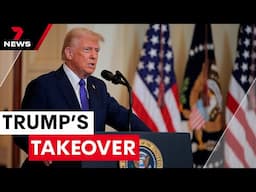 U.S President Donald Trump's declares plane to takeover Gaza strip | 7NEWS