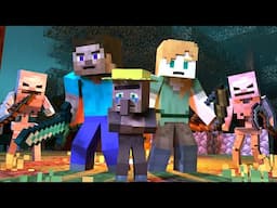 Alex Steve Vs Skeleton Army - Minecraft Animation