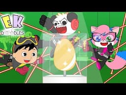 Super Spy Kids with Ryan and Combo Panda for the Golden Egg! |Cartoon animation for Kids!