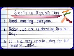 Republic day speech for ukg students | Republic Day Speech 26 January speech in English