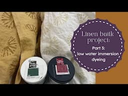 Dyeing my Batiked Linen Fabric: using the Low Water Immersion method with Fiber Reactive Dyes