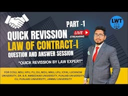 Contract law 1 | Lecture 1 | Ccsu | MSU | HPU | DU | PU | CU | ICFAI | LPU | MJPUR | MDU | MU| KU |