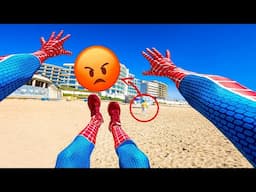 PRO SPIDER-MAN TWINS ESCAPING ANGRY MOM! (Merry Christmas Funny Parkour POV)